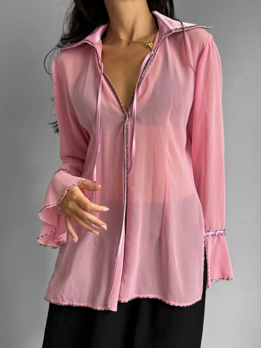 Pink Chiffon Blouse