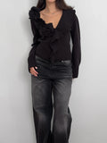 Black Wool Cardigan