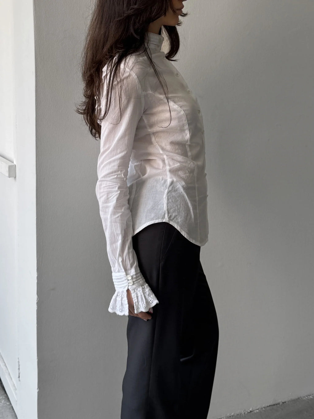 Back-Detailed White Shirt