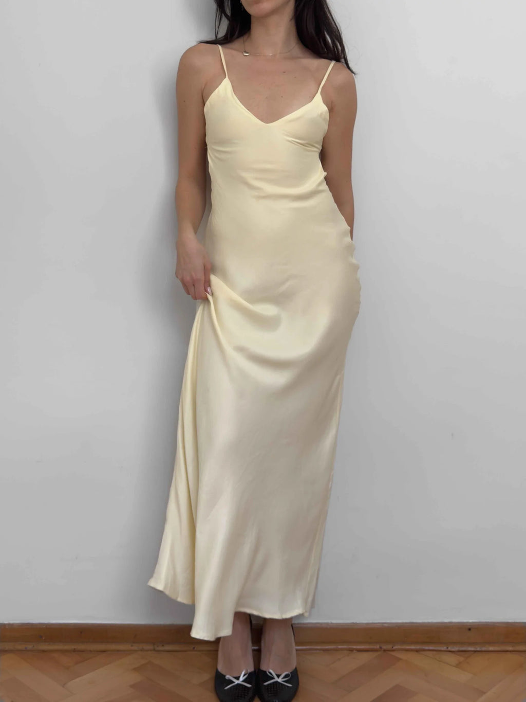 Yellow Satin Dress