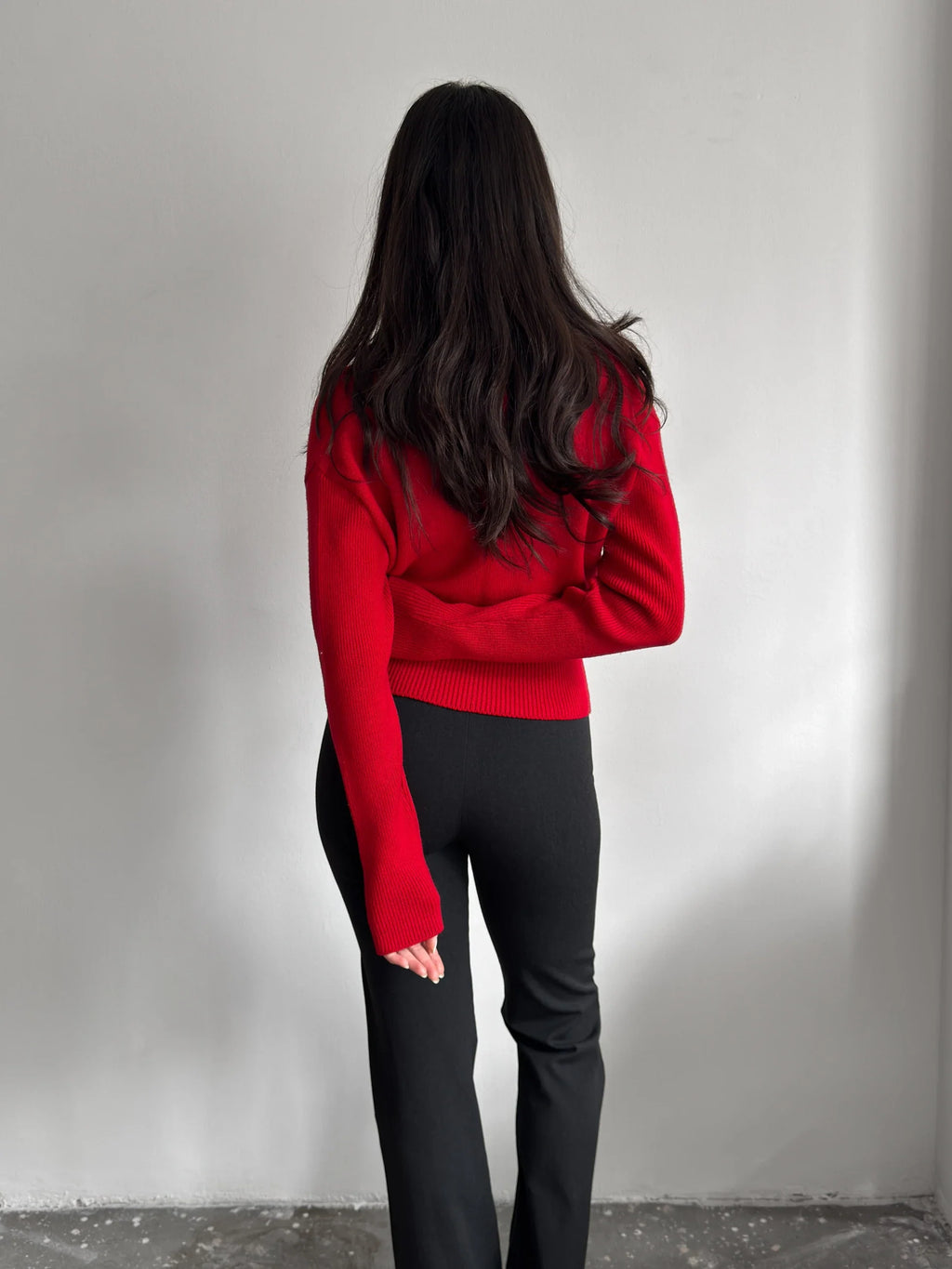 Red Knit Cardigan