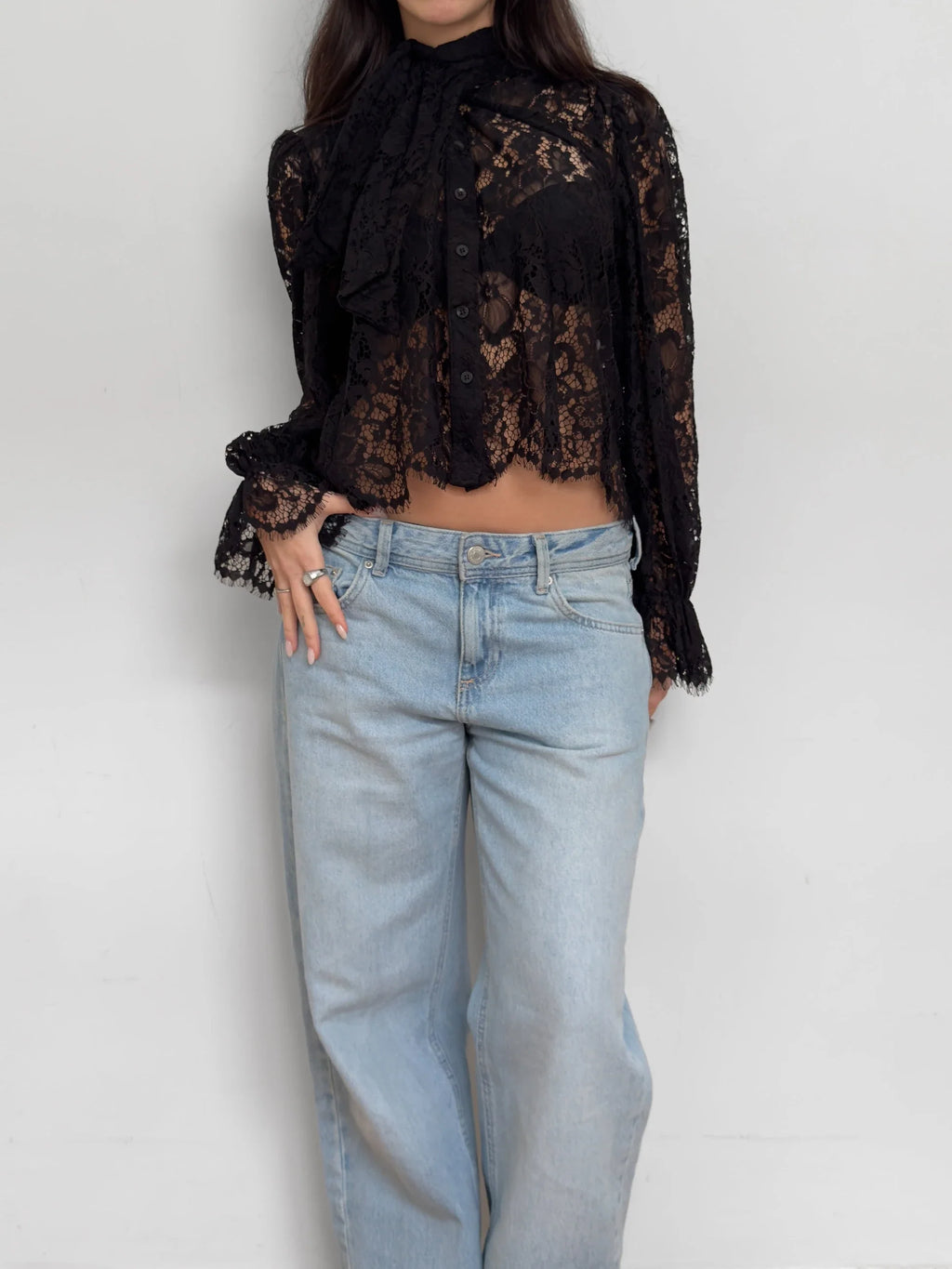 Black Guipure Shirt