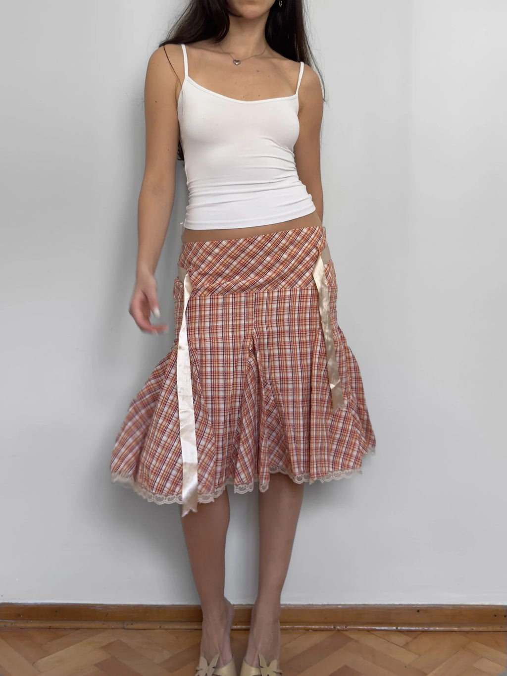 Plaid Cotton Skirt