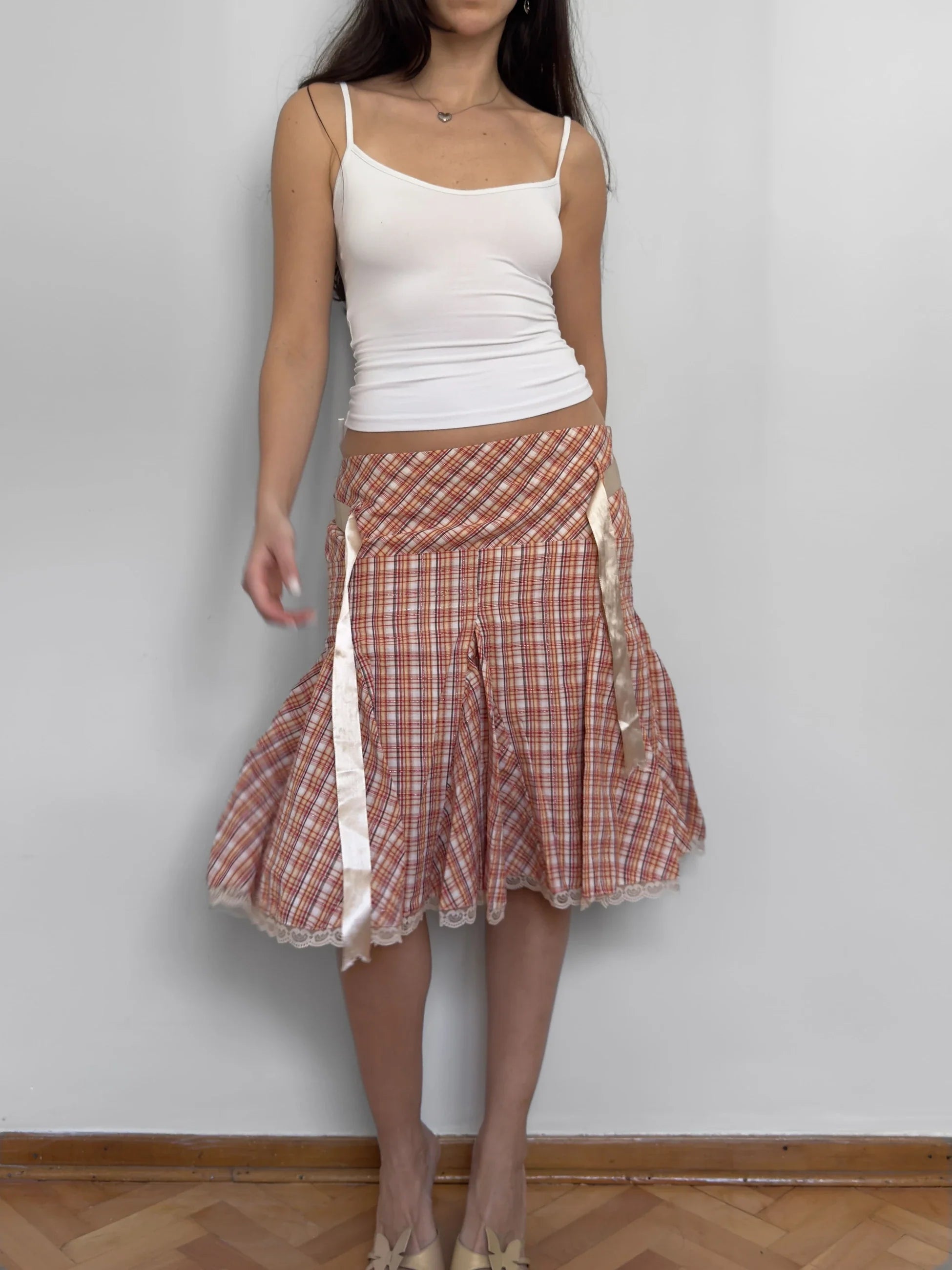 Plaid Cotton Skirt