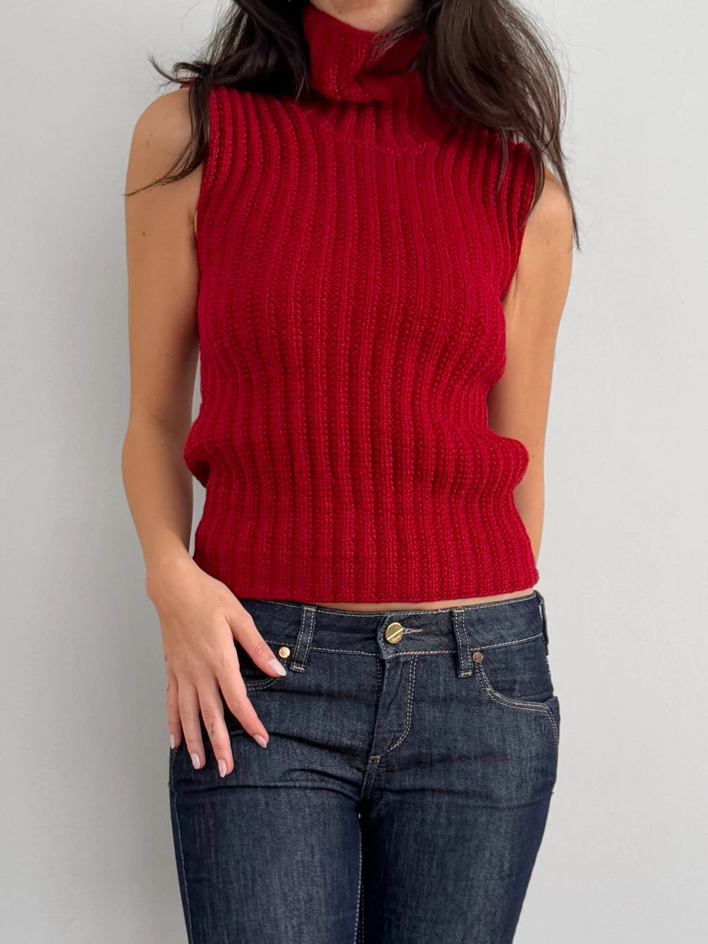 Red Knit Pullover