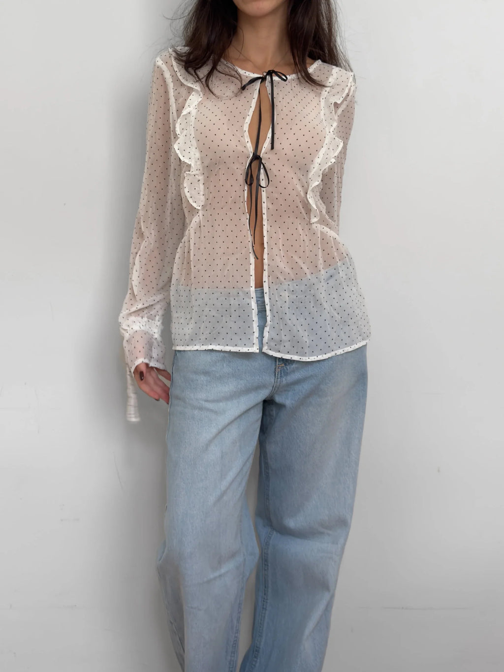 Polka Dot Chiffon Blouse