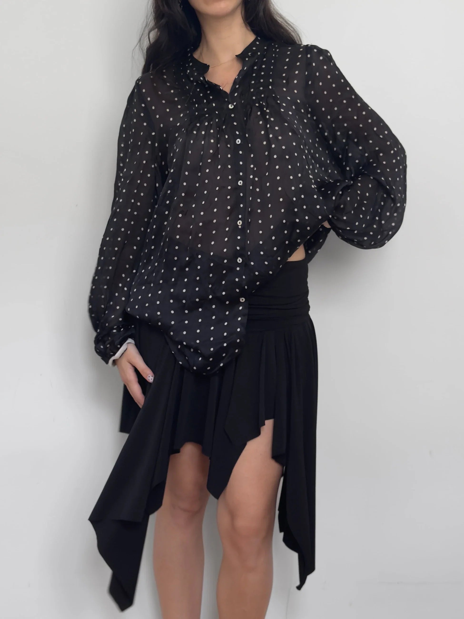 Polka Dot Silk Shirt