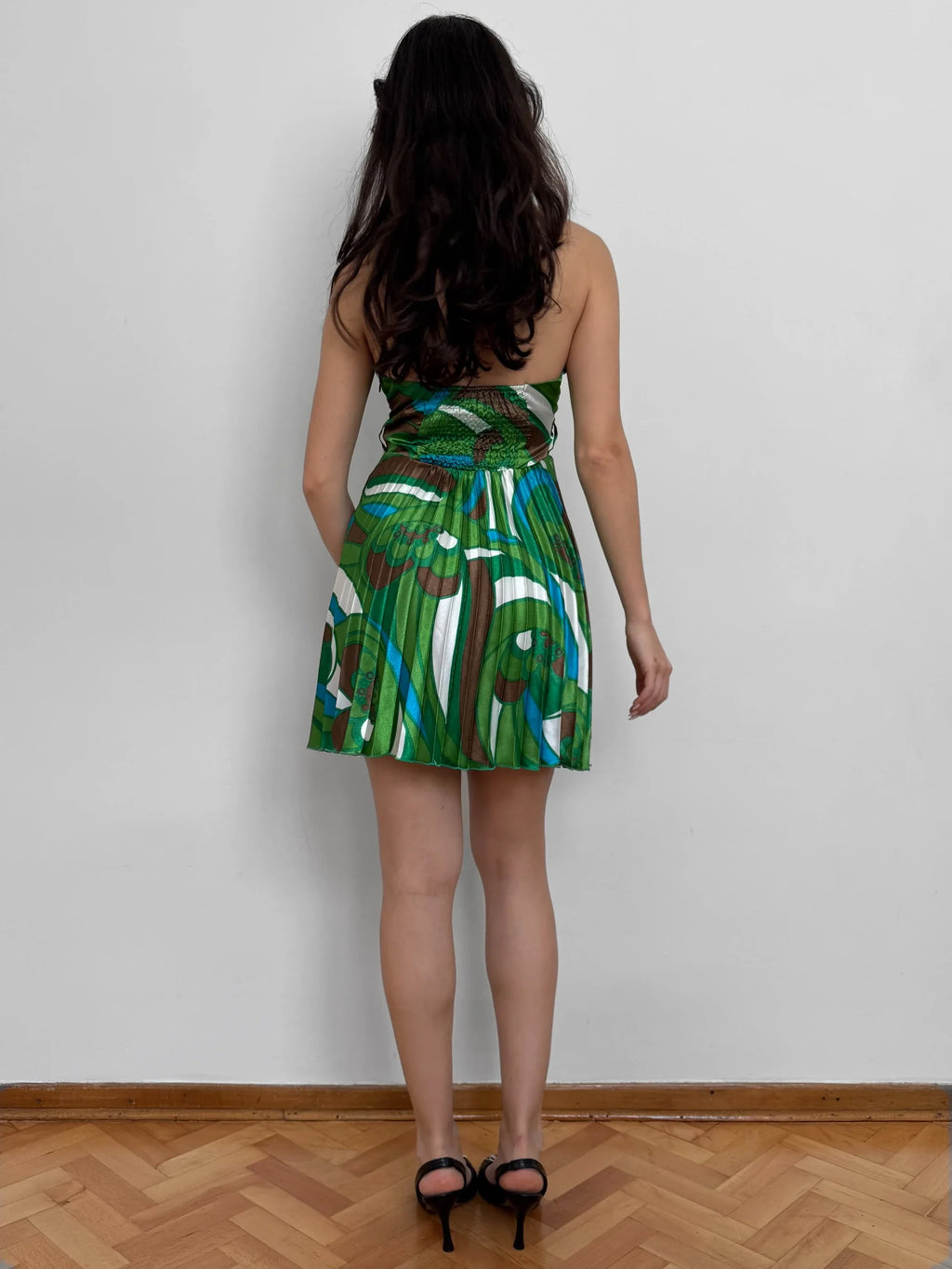 Patterned Satin Dress