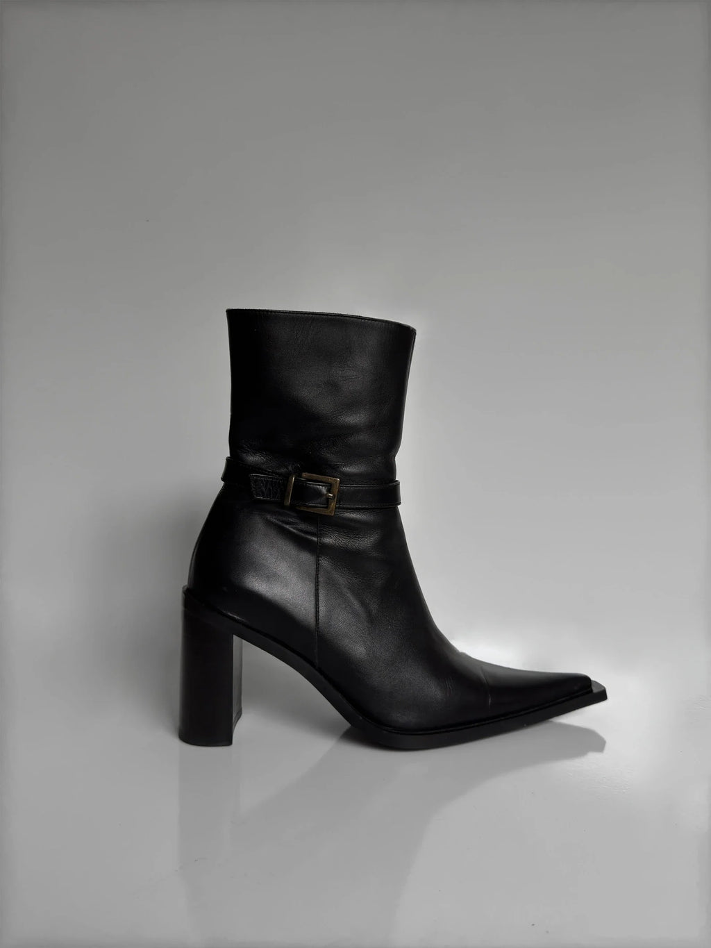 Black Leather Ankle Boot