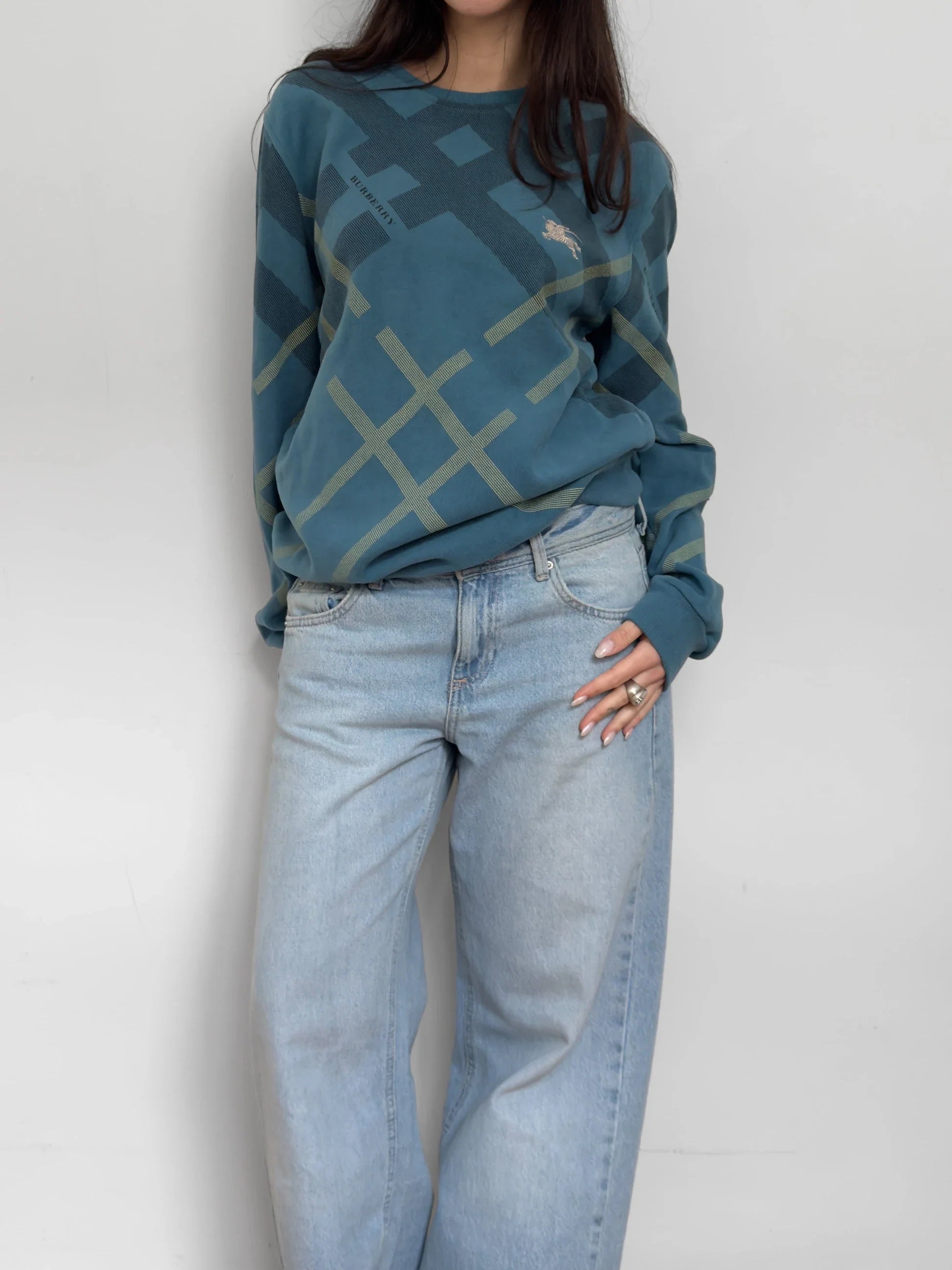 Blue Burberry Sweater