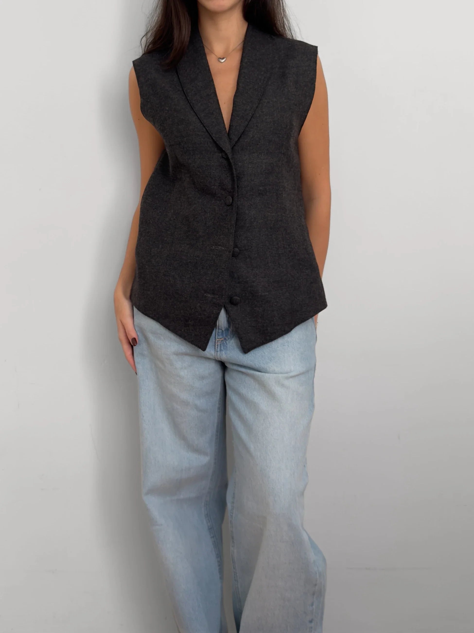 Grey Wool Vest