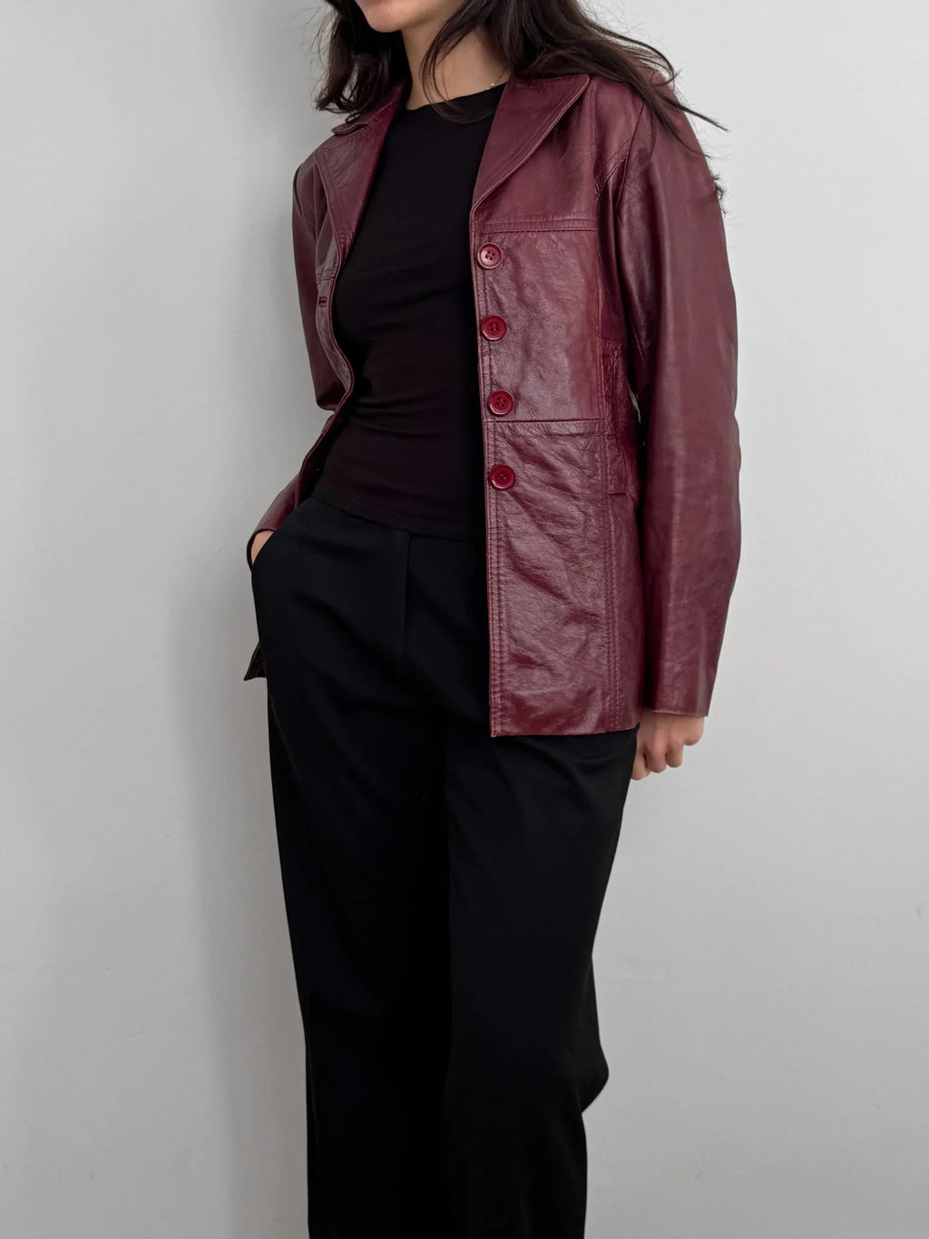 Burgundy Leather Jacket