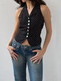 Polka Dot Sleeveless Shirt