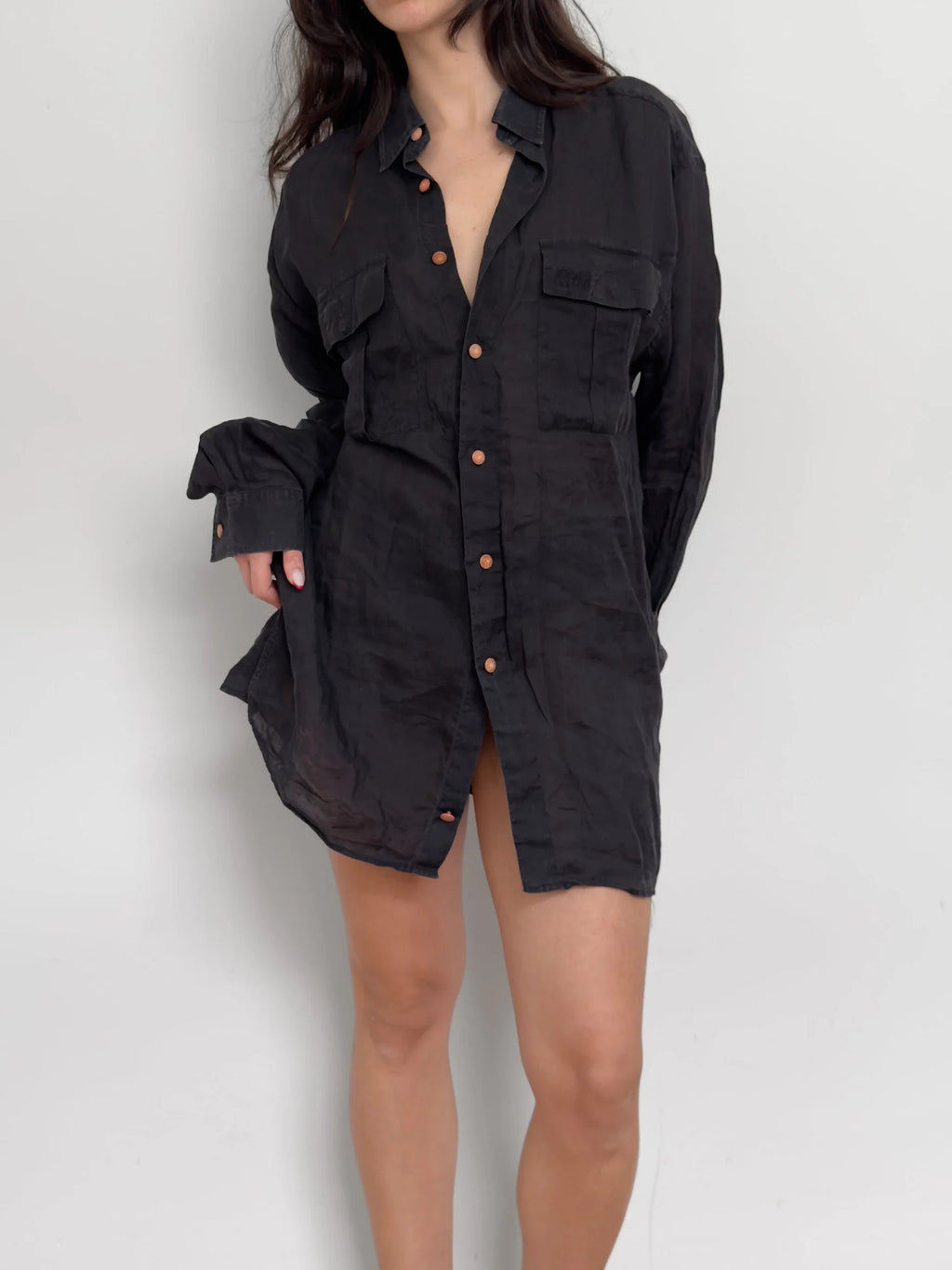 Versace Linen Shirt Dress
