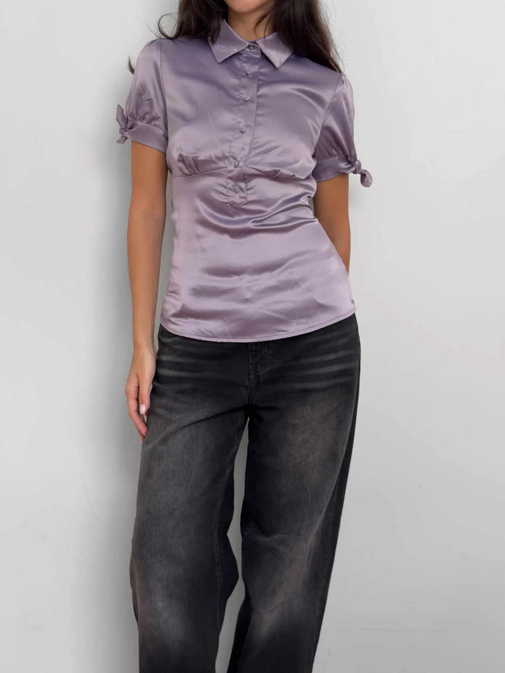 Lilac Satin Blouse