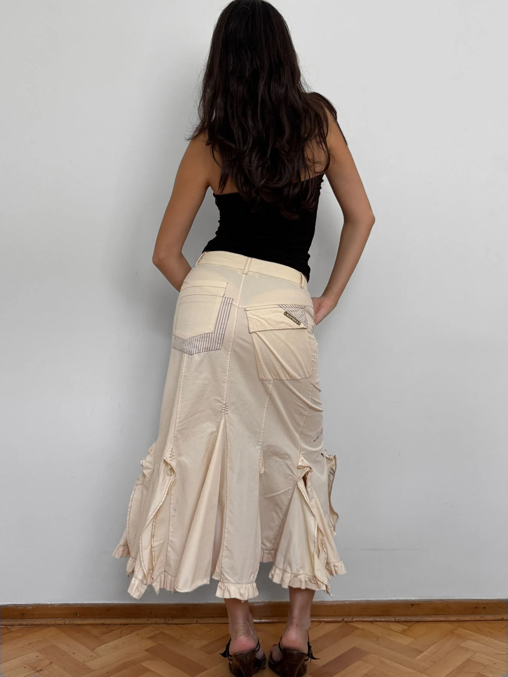 Cream Midi Skirt