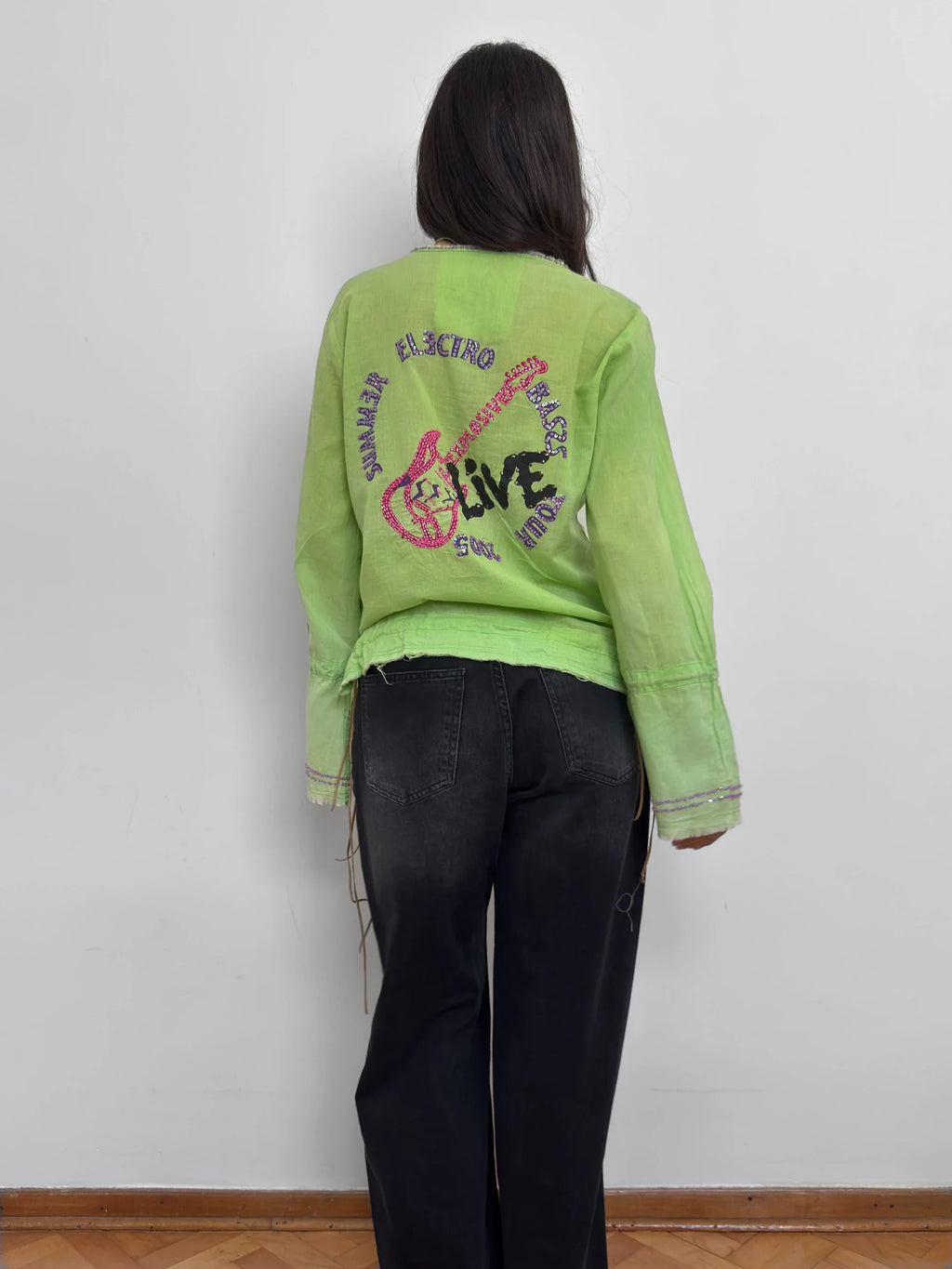 Beaded Green Blouse