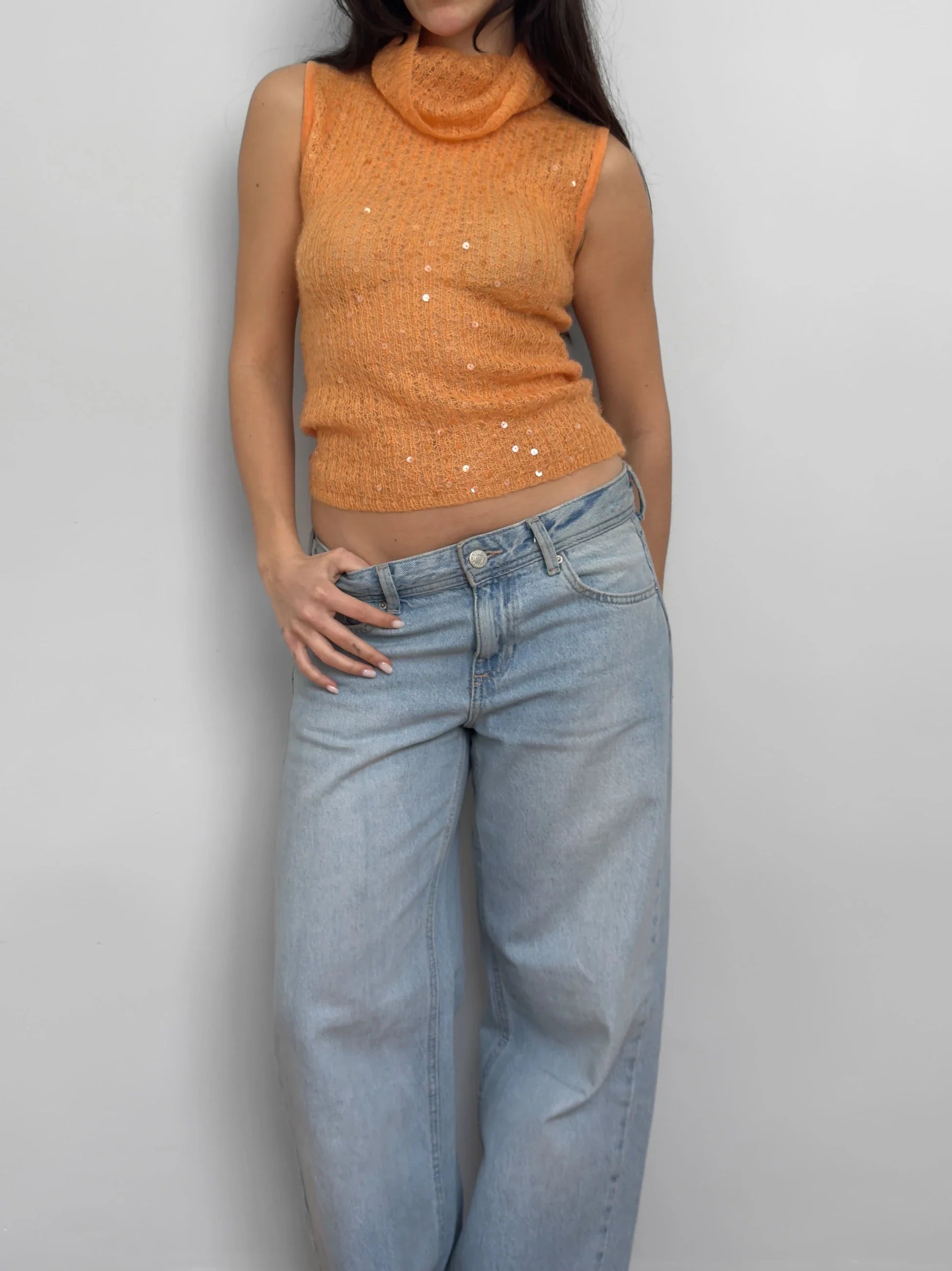 Sequined Mohair Pullover