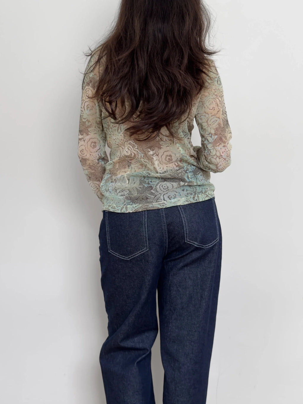 Patterned Tulle Shirt