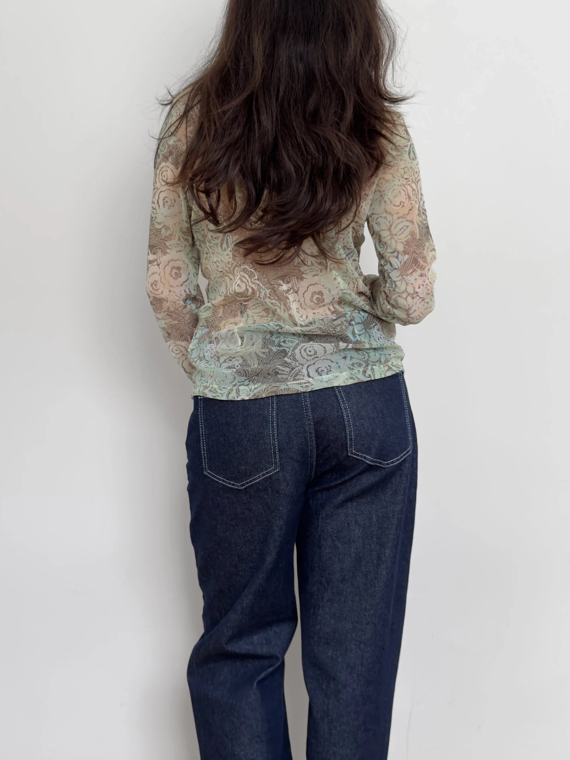 Patterned Tulle Shirt