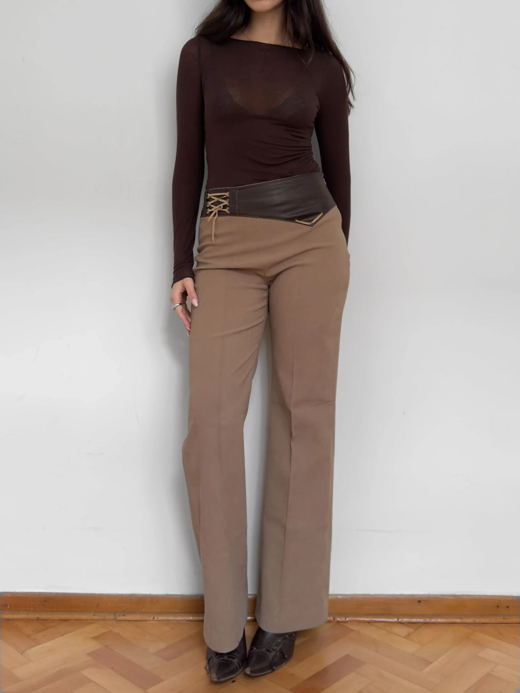 Suede-Look Trousers