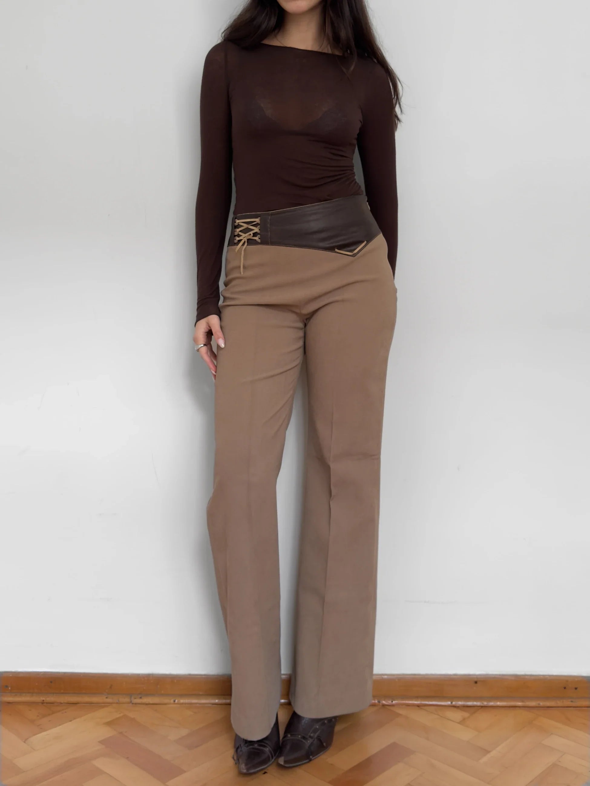 Suede-Look Trousers
