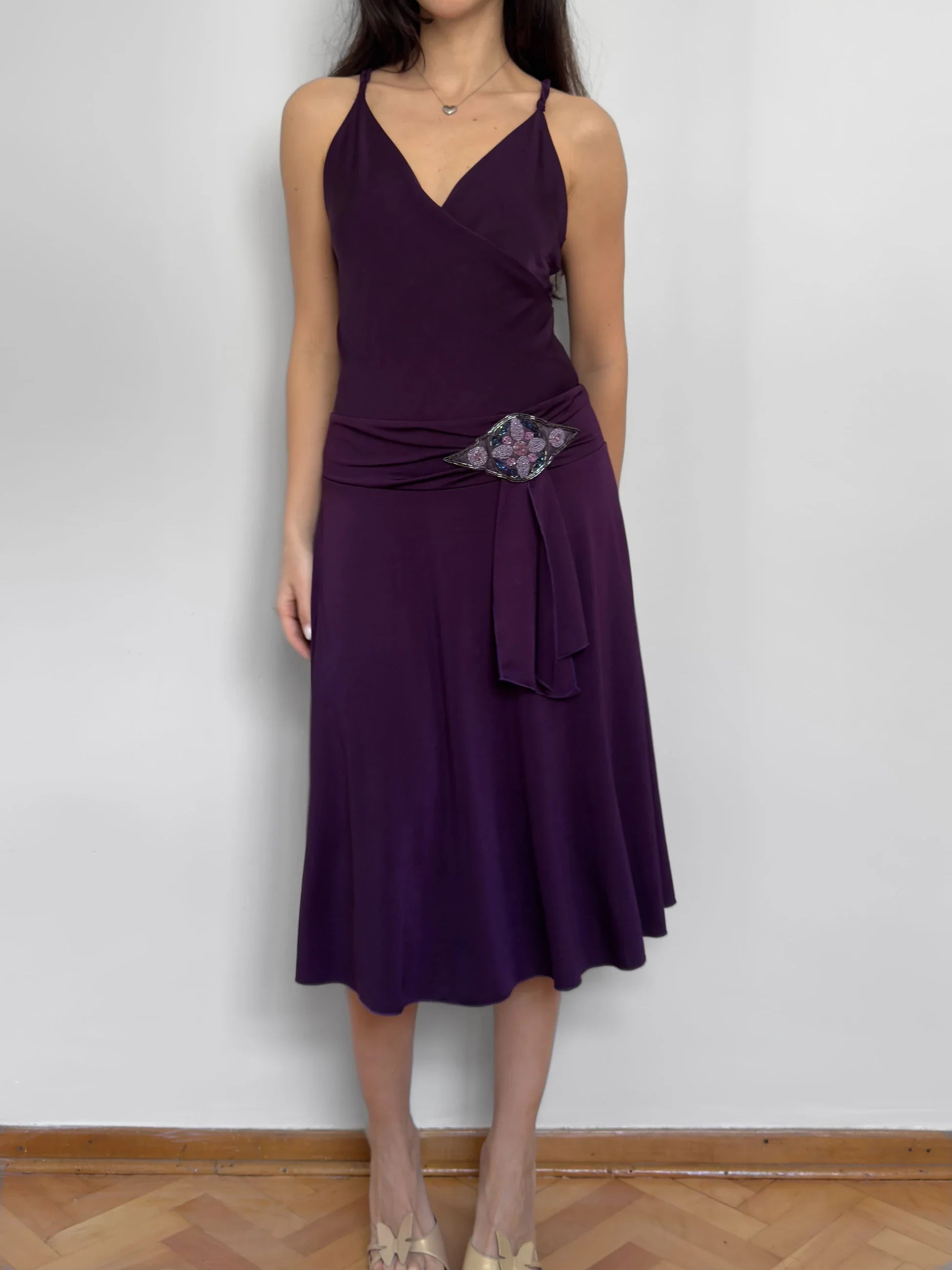 Stretch Purple Evening Dress