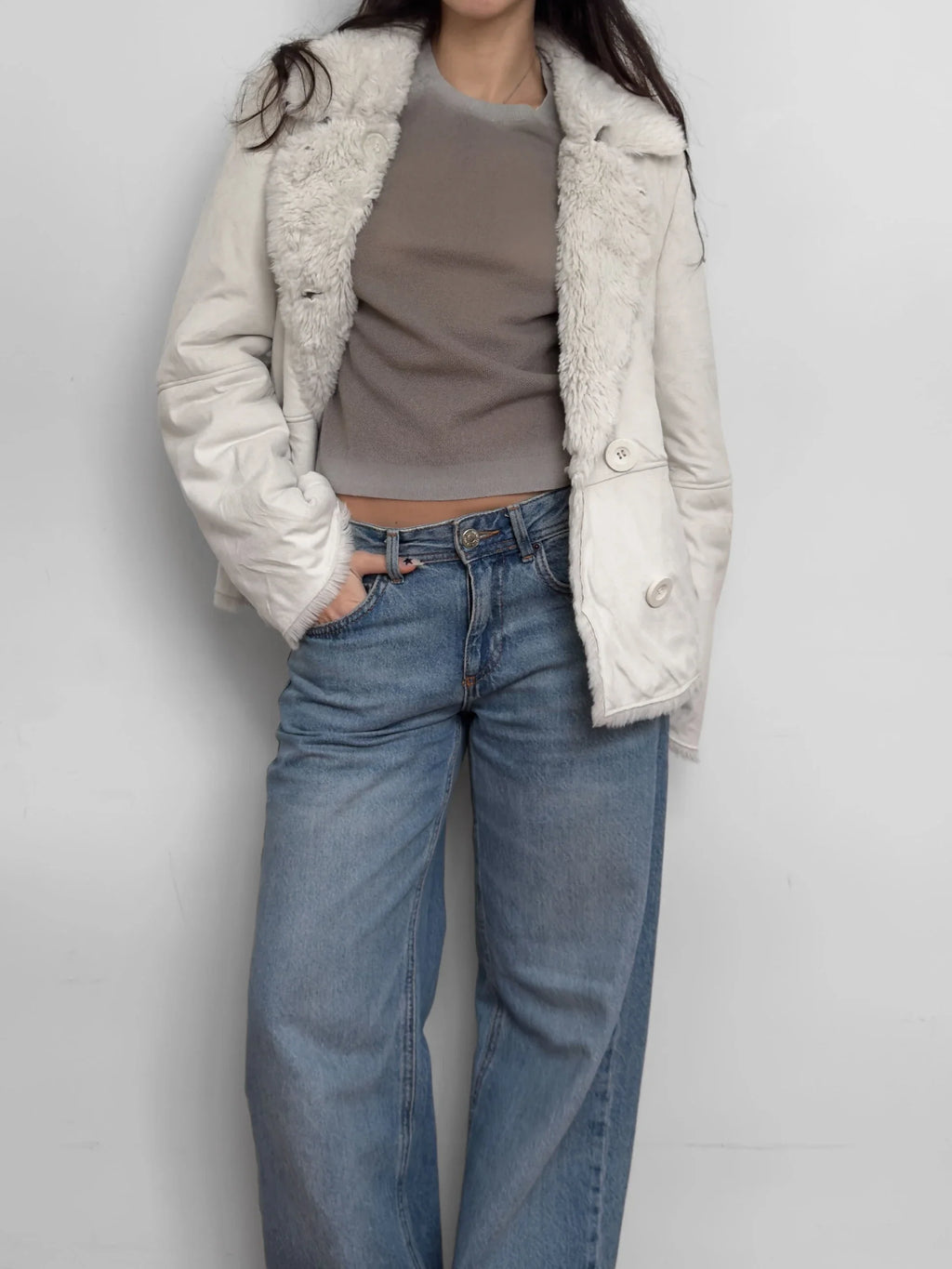 White Fur-Lined Coat
