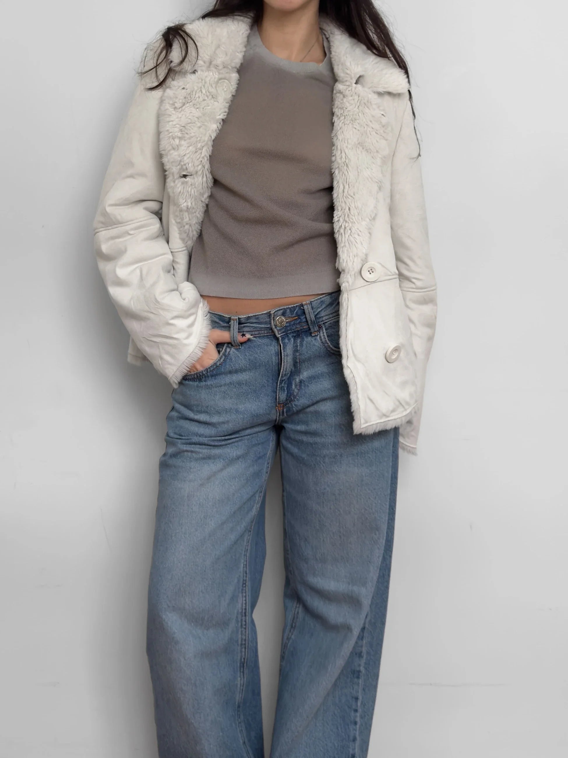 White Fur-Lined Coat