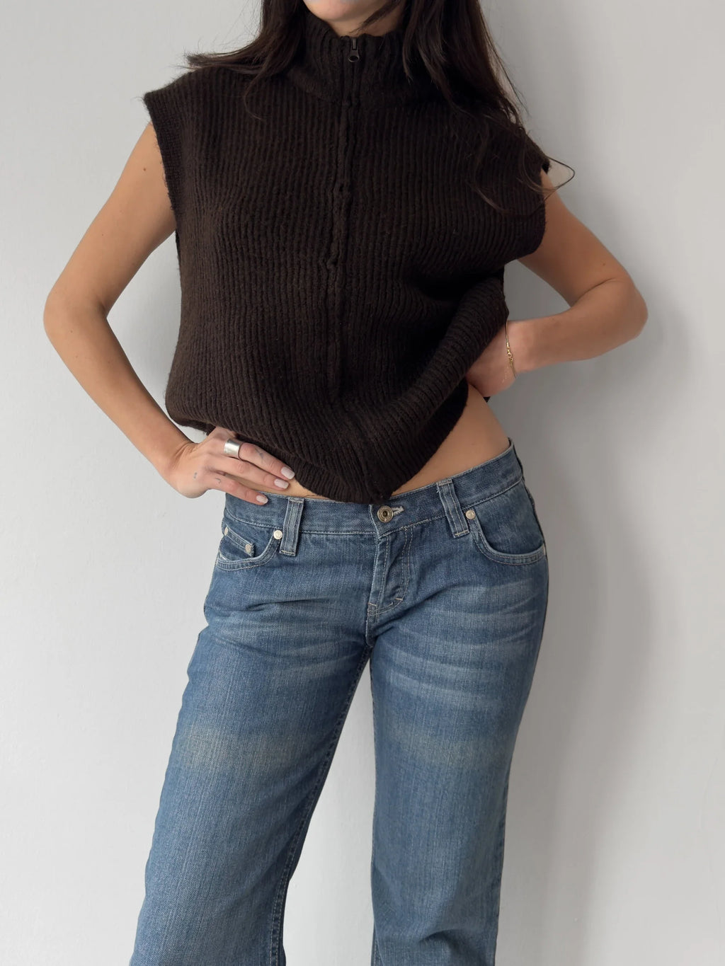 Brown Zipped Pullover