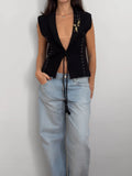 Black Embroidered Vest