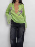 Beaded Green Blouse