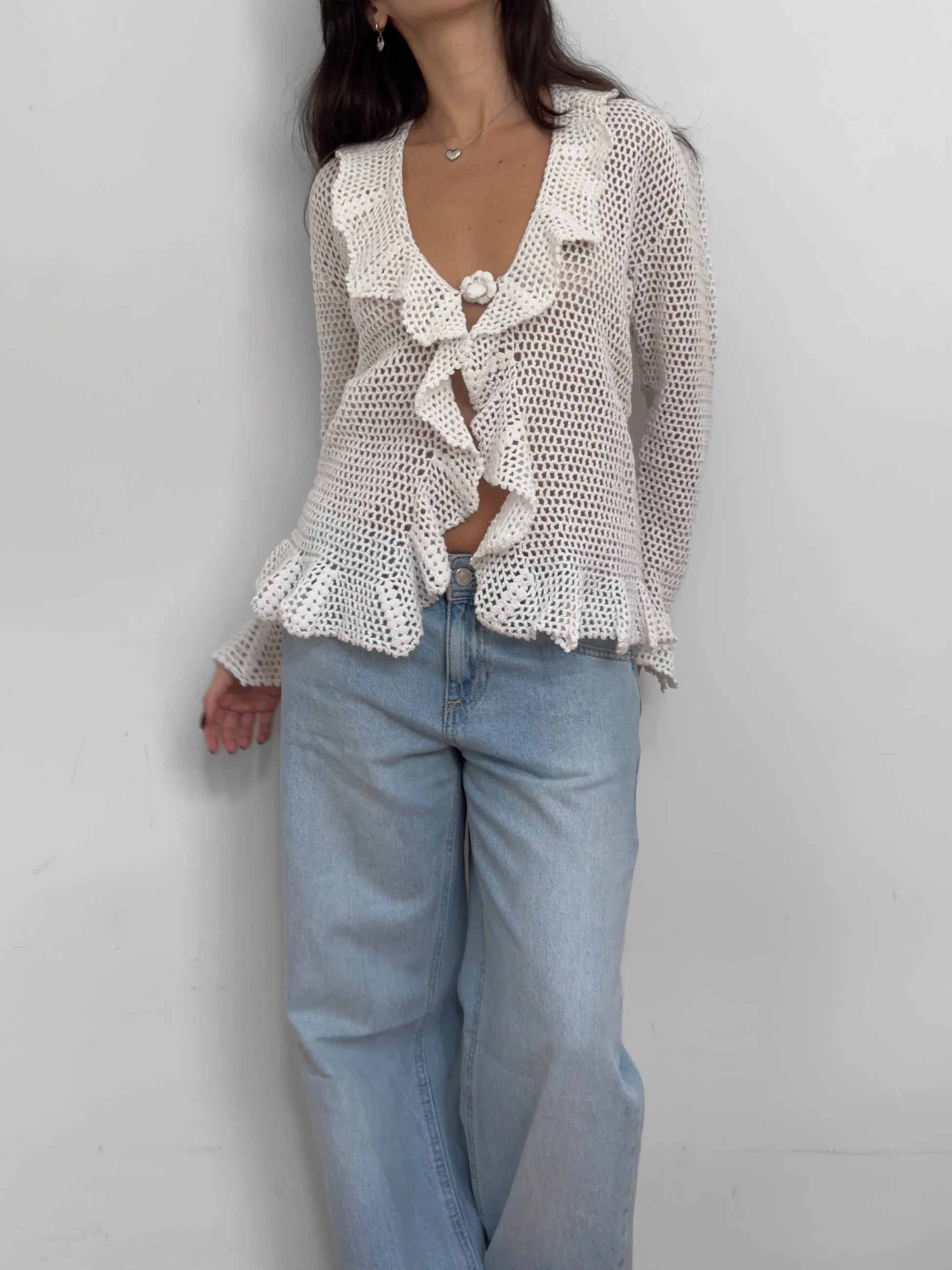 White Knit Cardigan