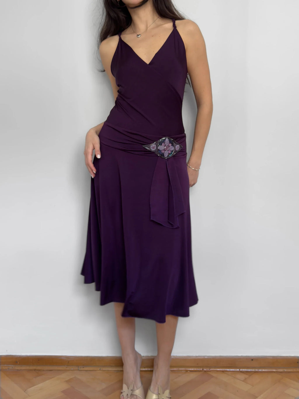Stretch Purple Evening Dress