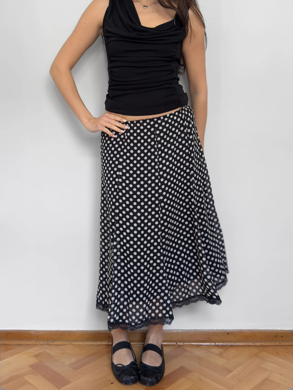 Polka Dot Chiffon Skirt