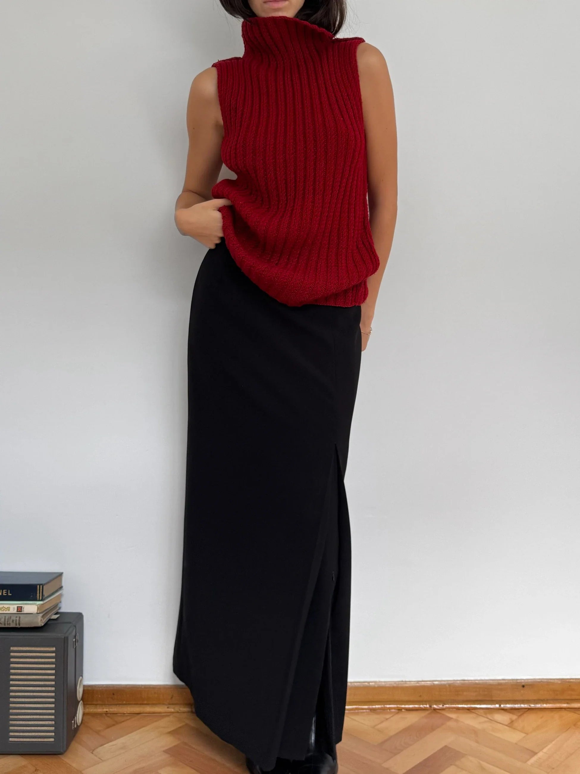Red Knit Pullover