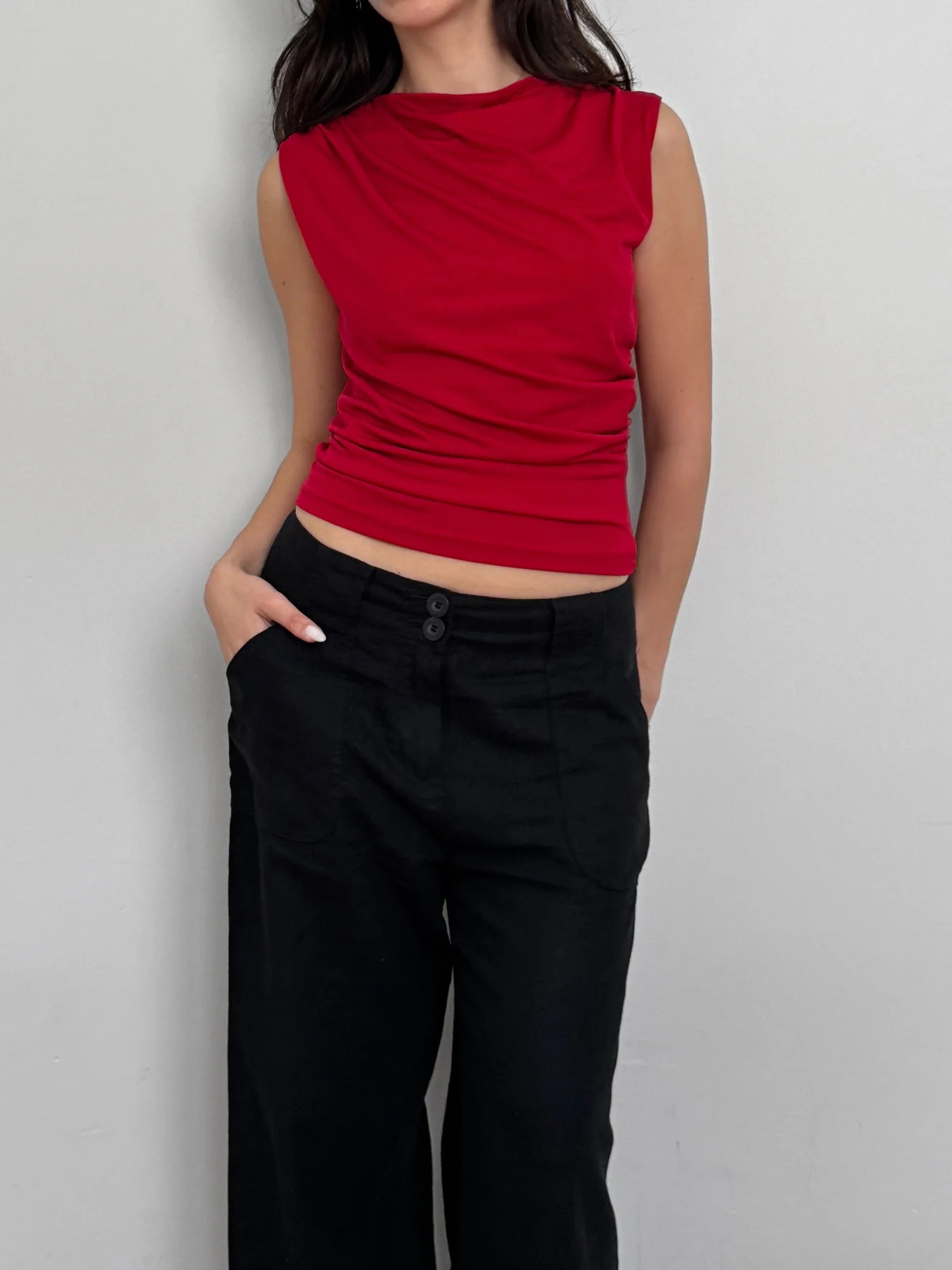 Red Jersey Top
