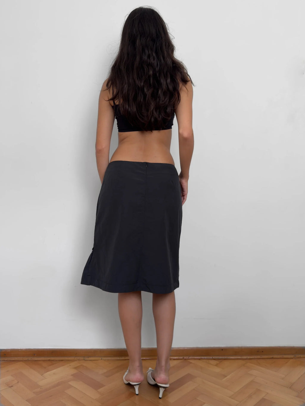 Ruffle-Detailed Midi Skirt