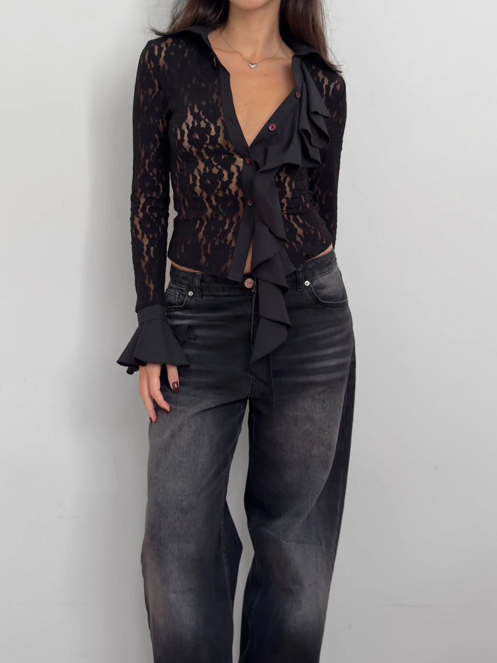 Black Lace Shirt
