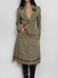 Green Skirted Set