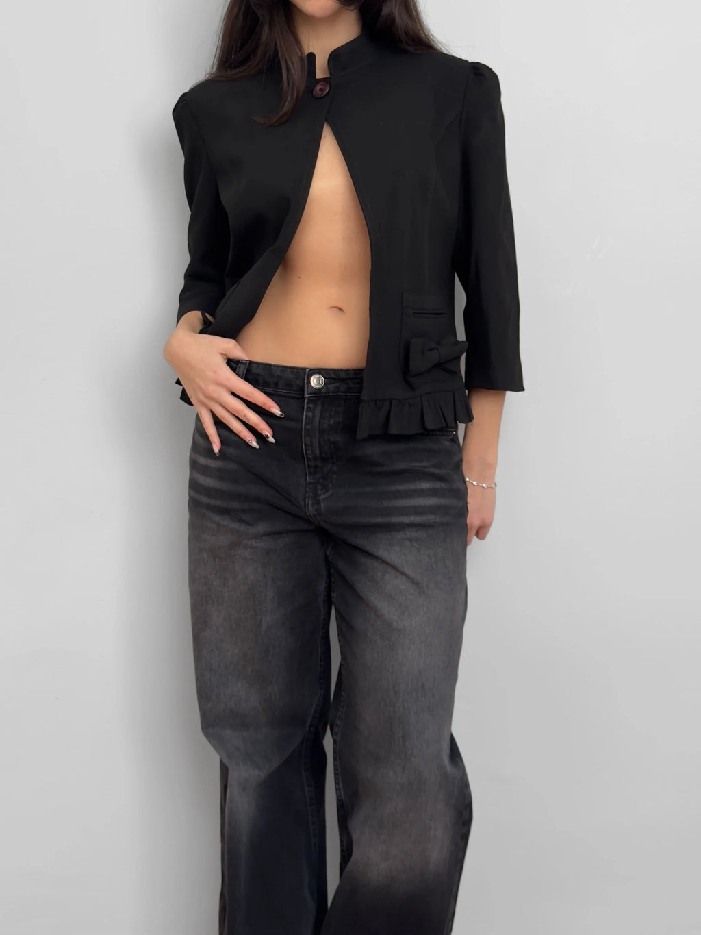 Kurdeleli Black Jacket