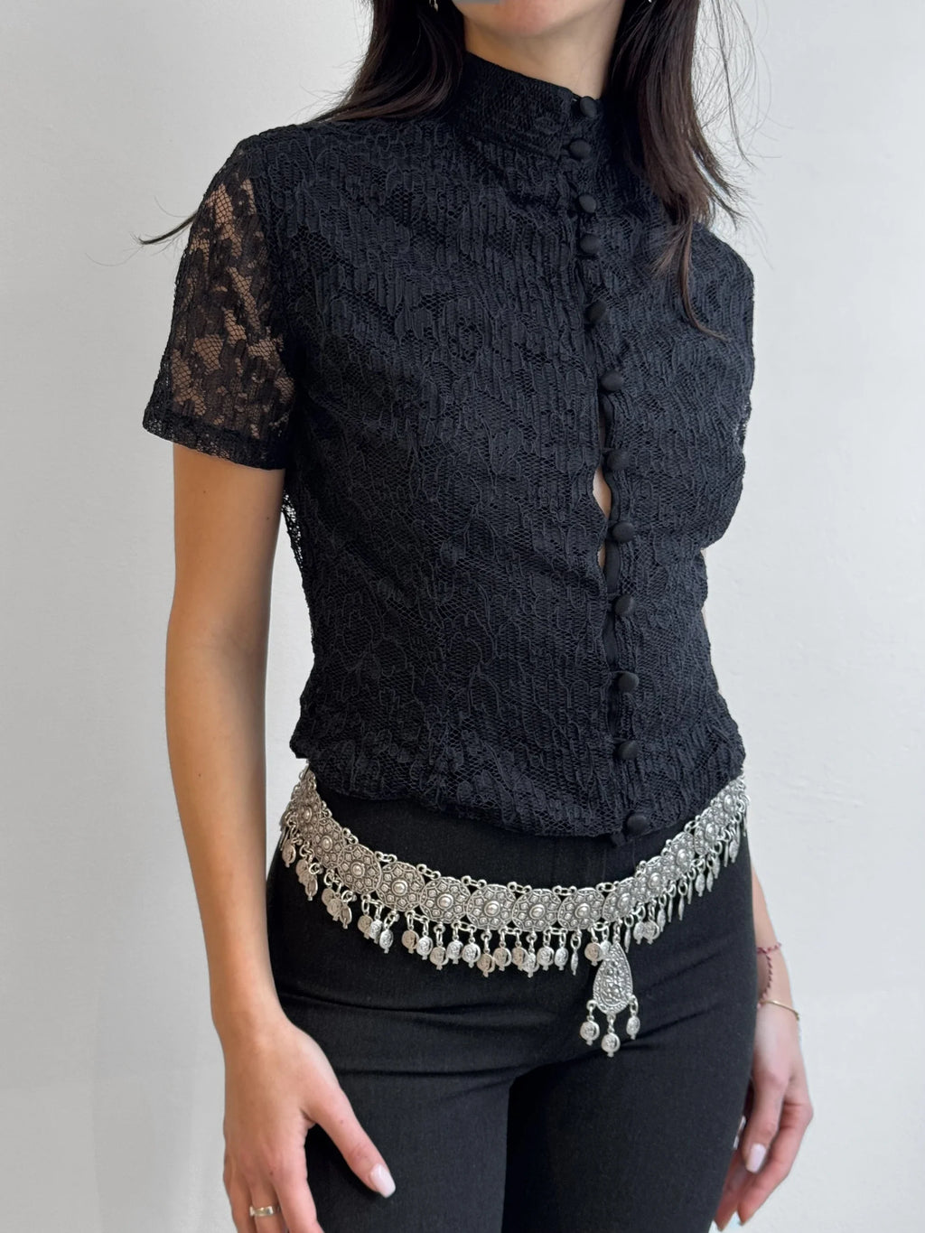 Short Sleeve Lace Blouse