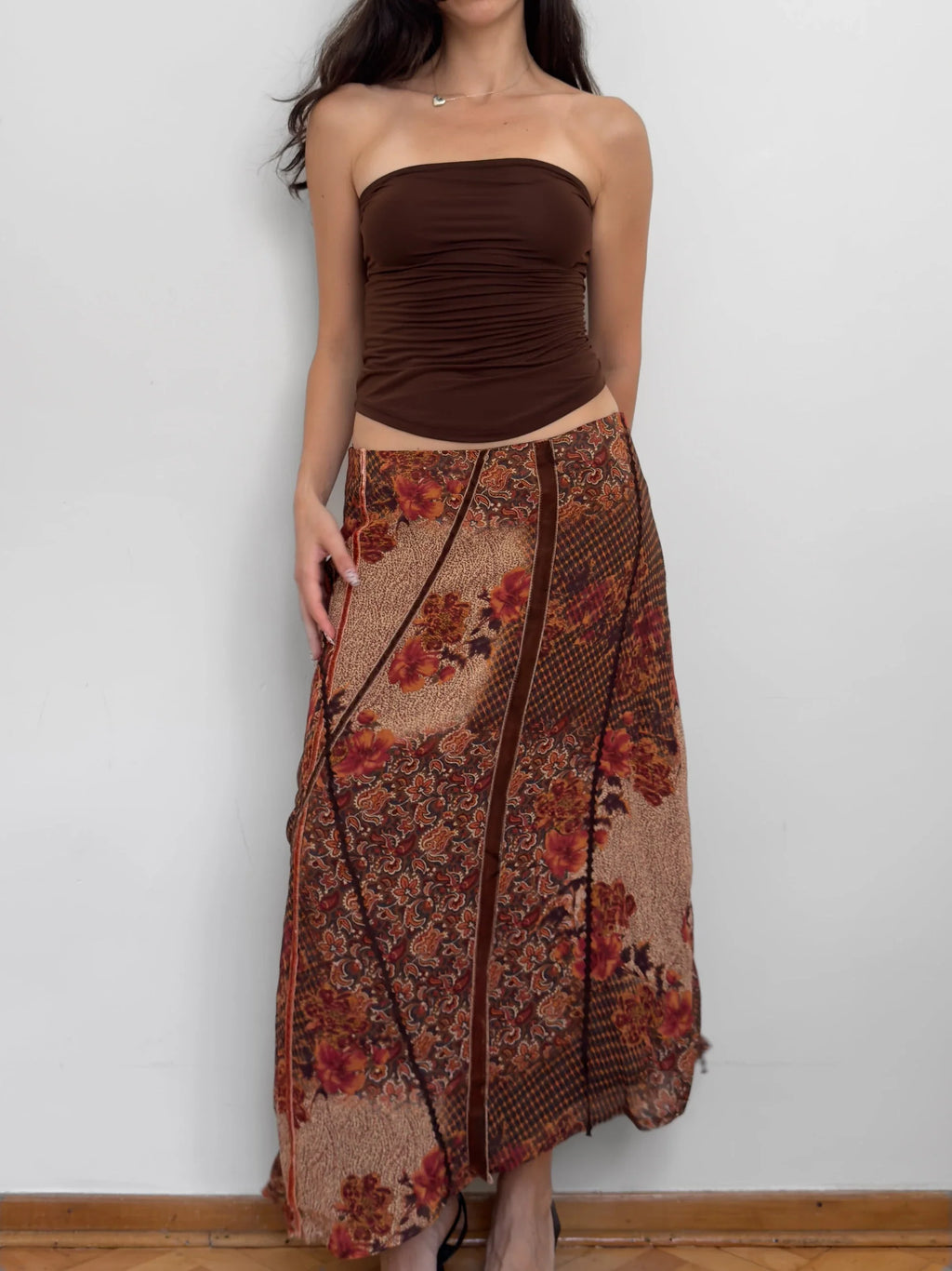 Patterned Chiffon Skirt