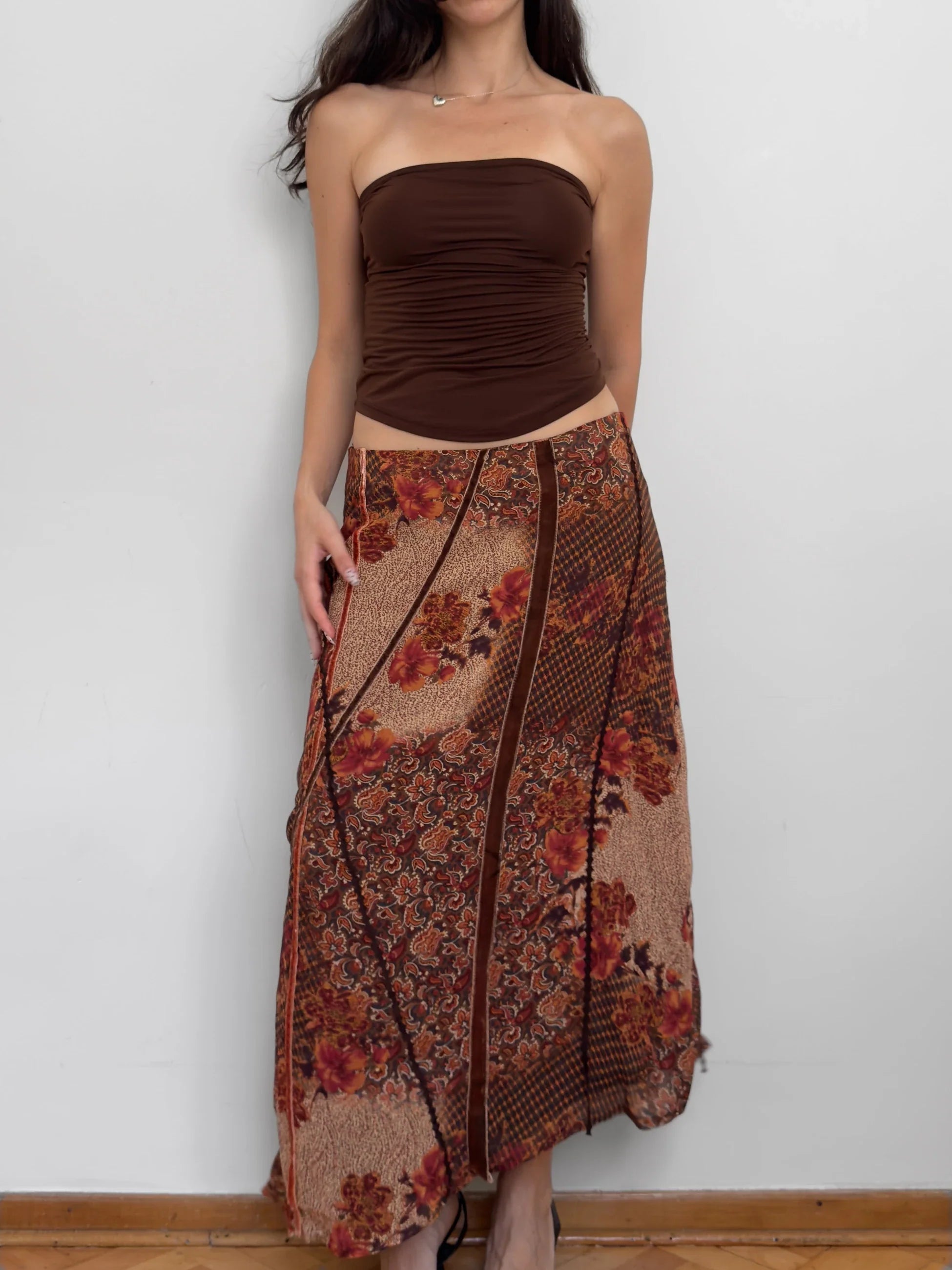 Patterned Chiffon Skirt