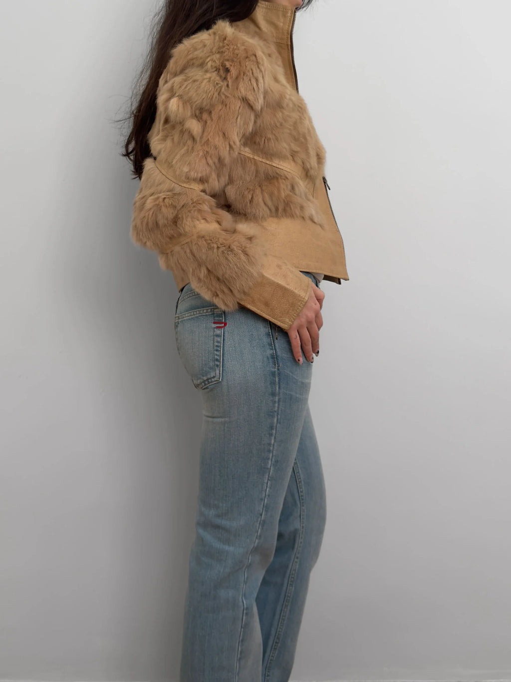 Fur-Trimmed Leather Coat