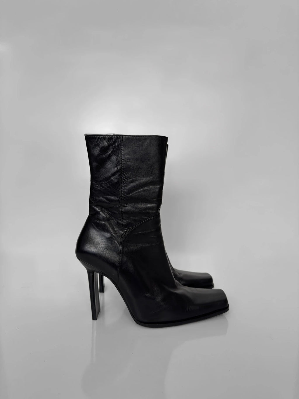 Black Leather Ankle Boot