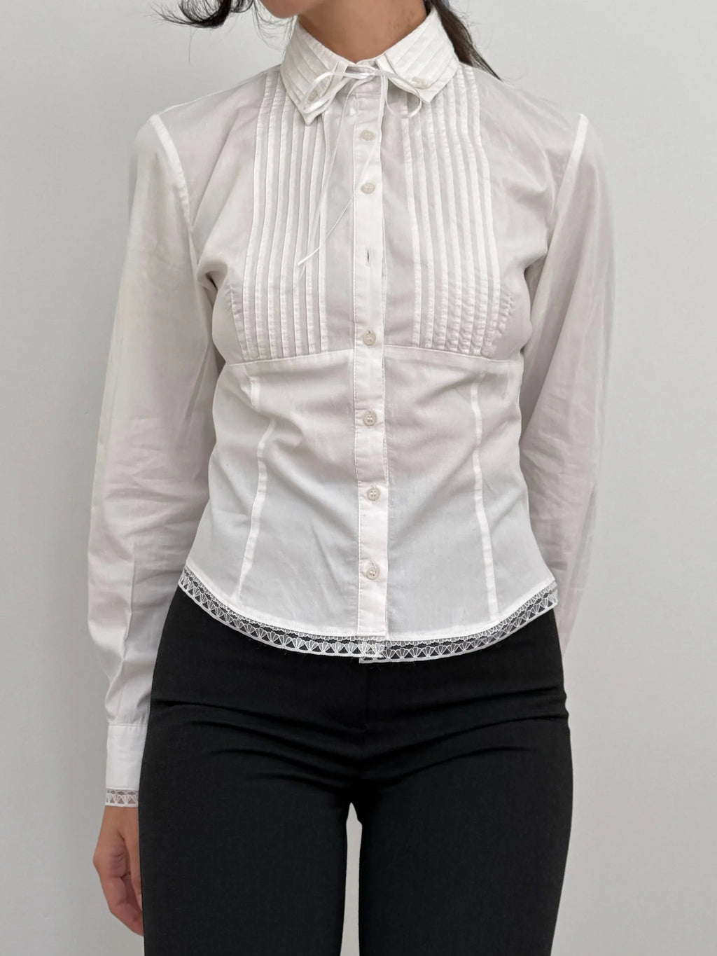 Lace-Detailed White Shirt