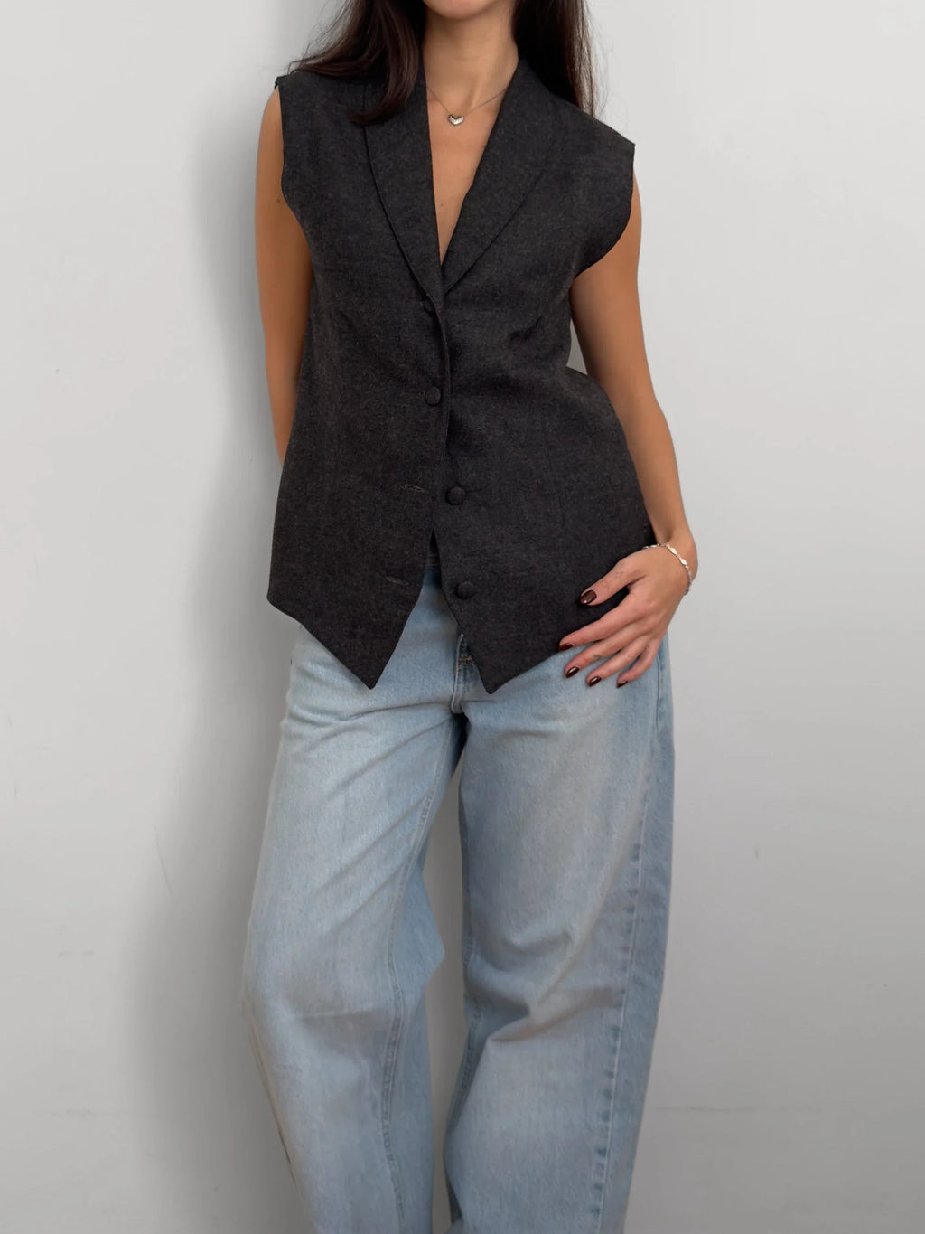 Grey Wool Vest