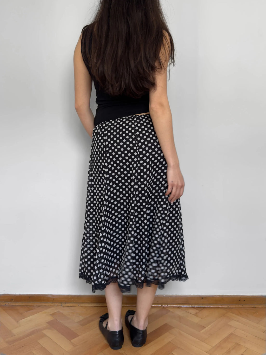 Polka Dot Chiffon Skirt