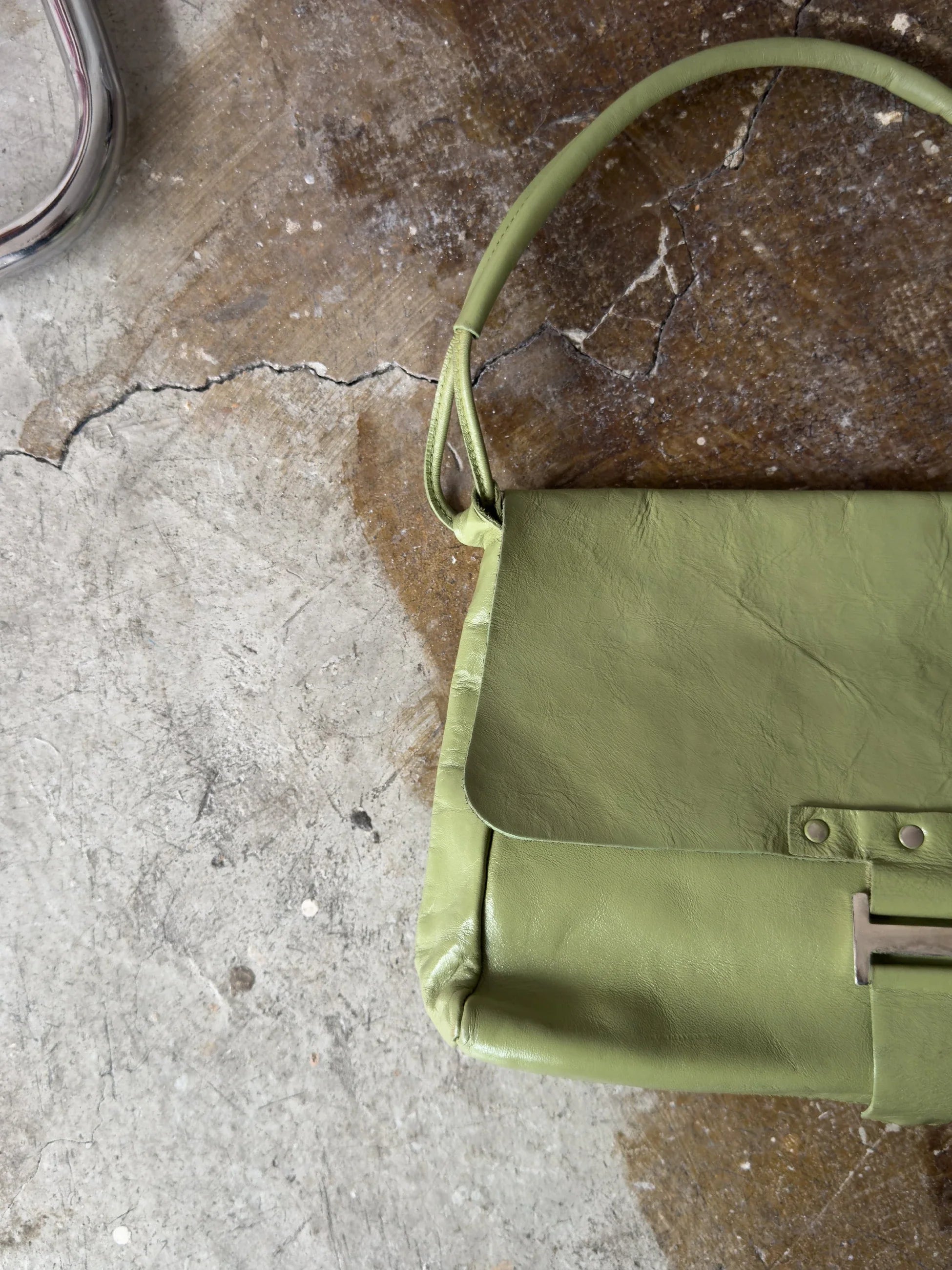 Olive Green Leather Bag